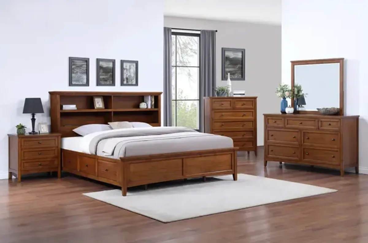 Chesapeake Twin Panel Suite with 3 Drawer Nightstand - Amber