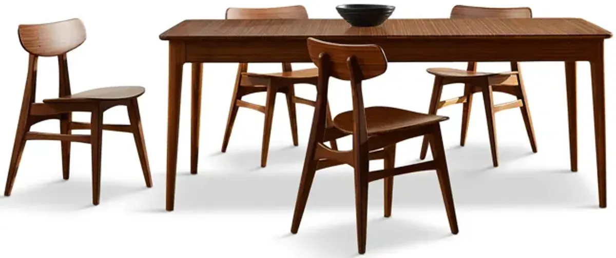 Erik Amber Dining Table With 4 Cassie Side Chairs