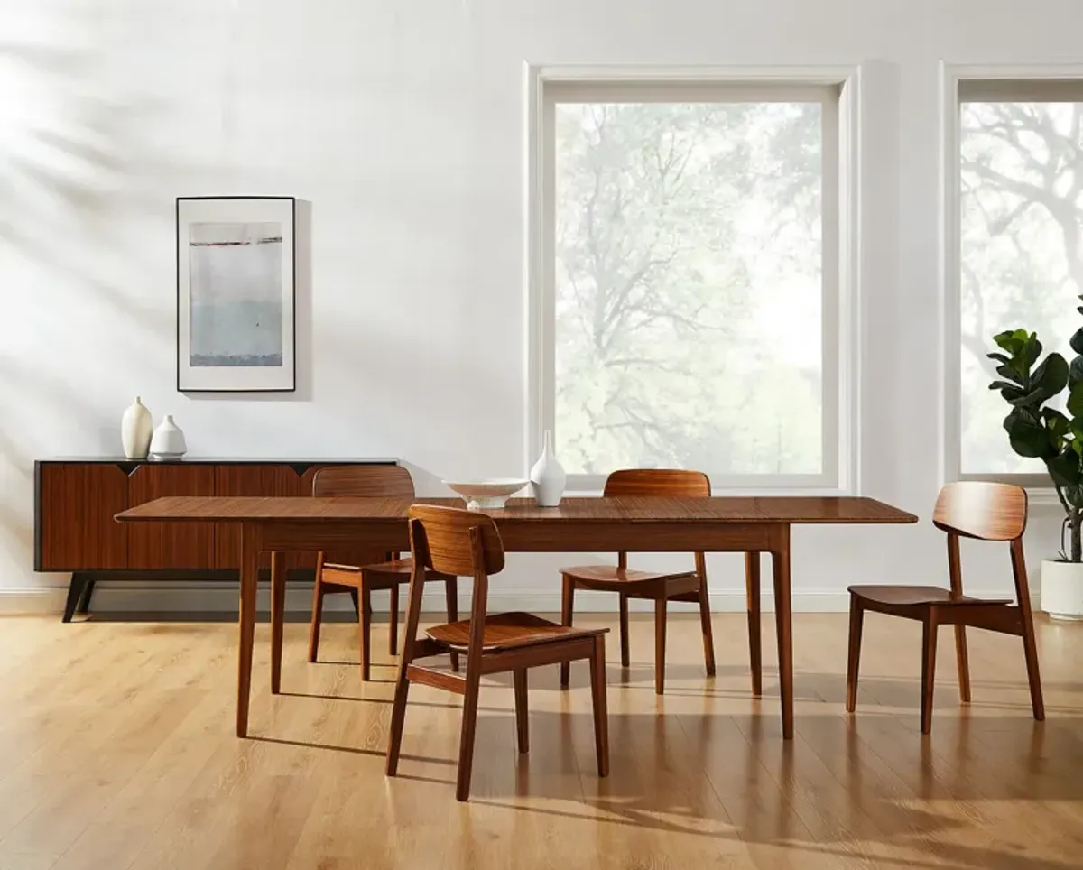 Erik Amber Bamboo Table With 4 Calvin Side Chairs