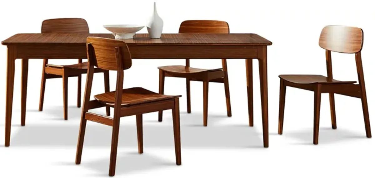 Erik Amber Bamboo Table With 4 Calvin Side Chairs