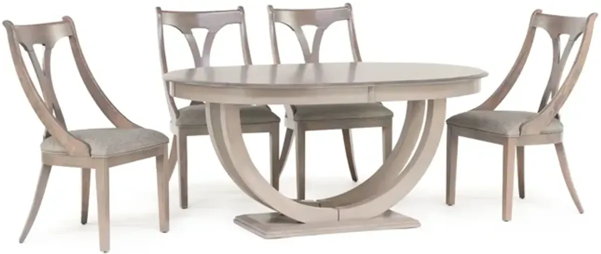 Simonne II Oval Table With 4 Side chairs