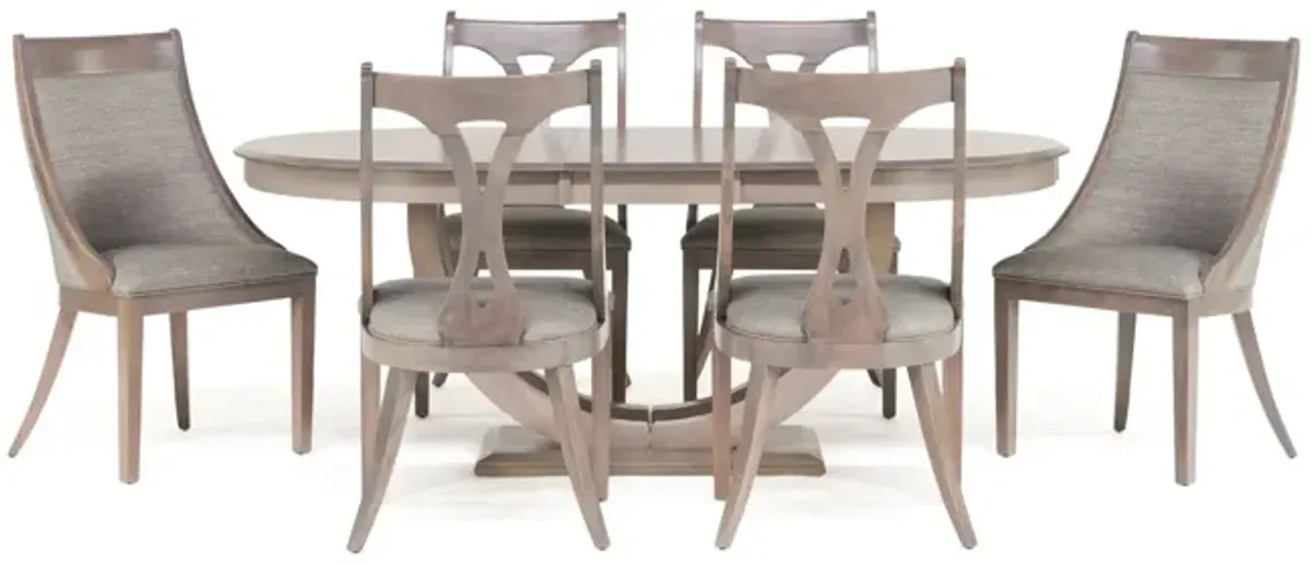 Simonne II Oval Dining Table With 4 Side Chairs And 2 Host Chairs