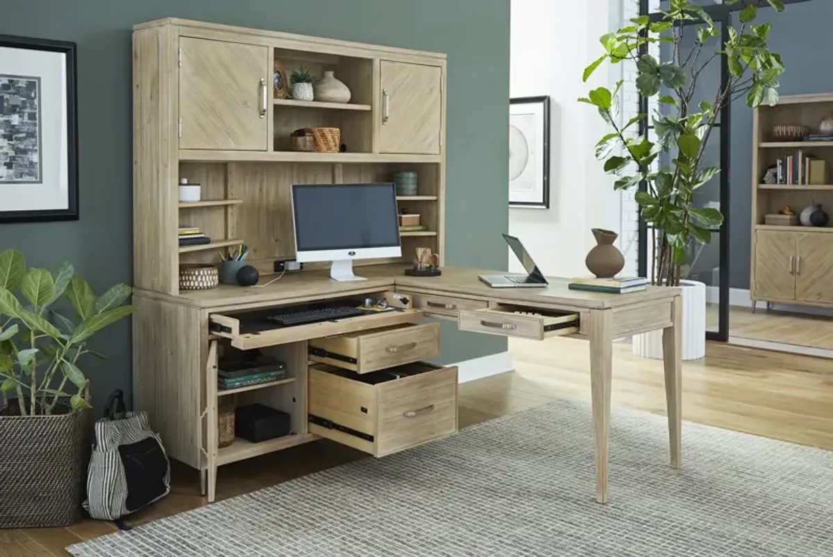 Maddox Modular L Desk With Power Hutch