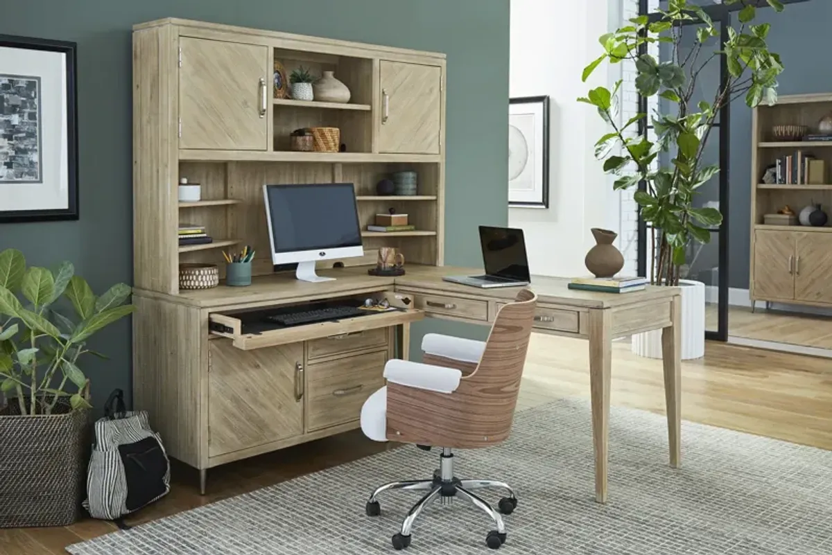 Maddox Modular L Desk With Power Hutch