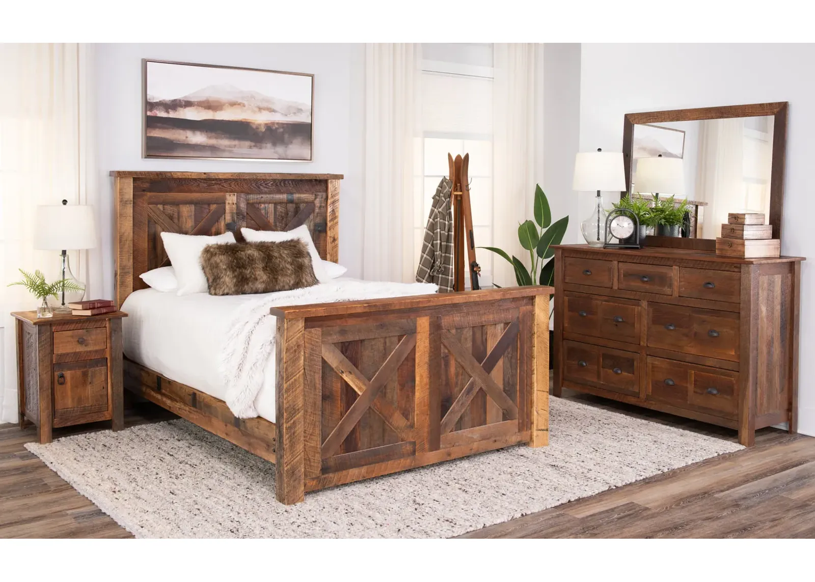 Barnwood Barndoor Bedroom Suite - Queen