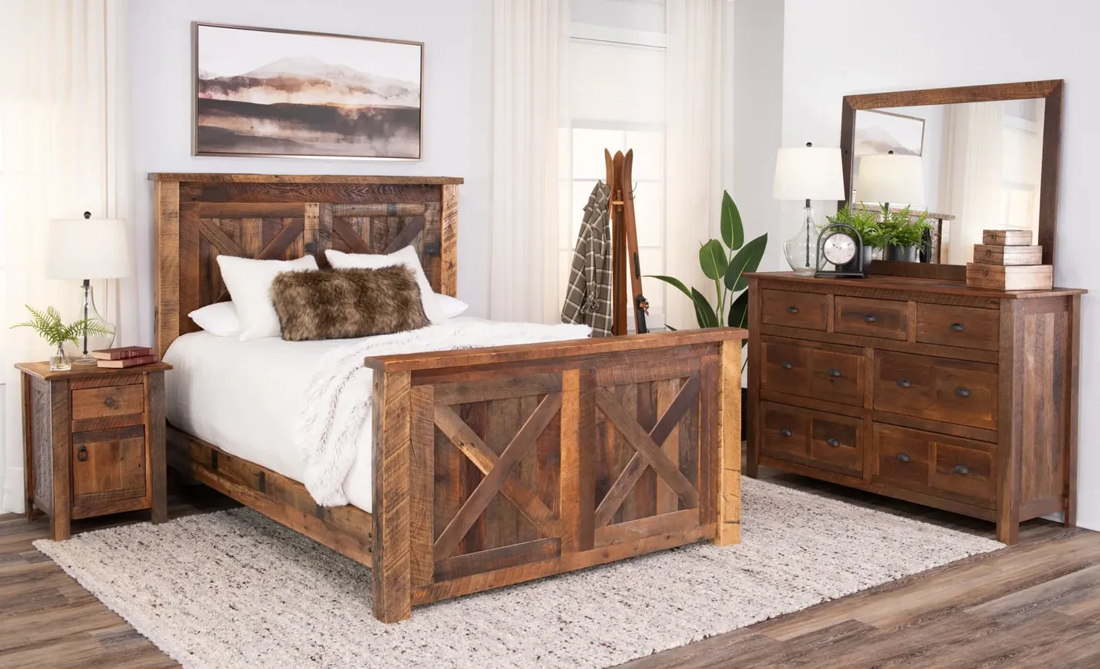 Barnwood Barndoor Bedroom Suite - Queen