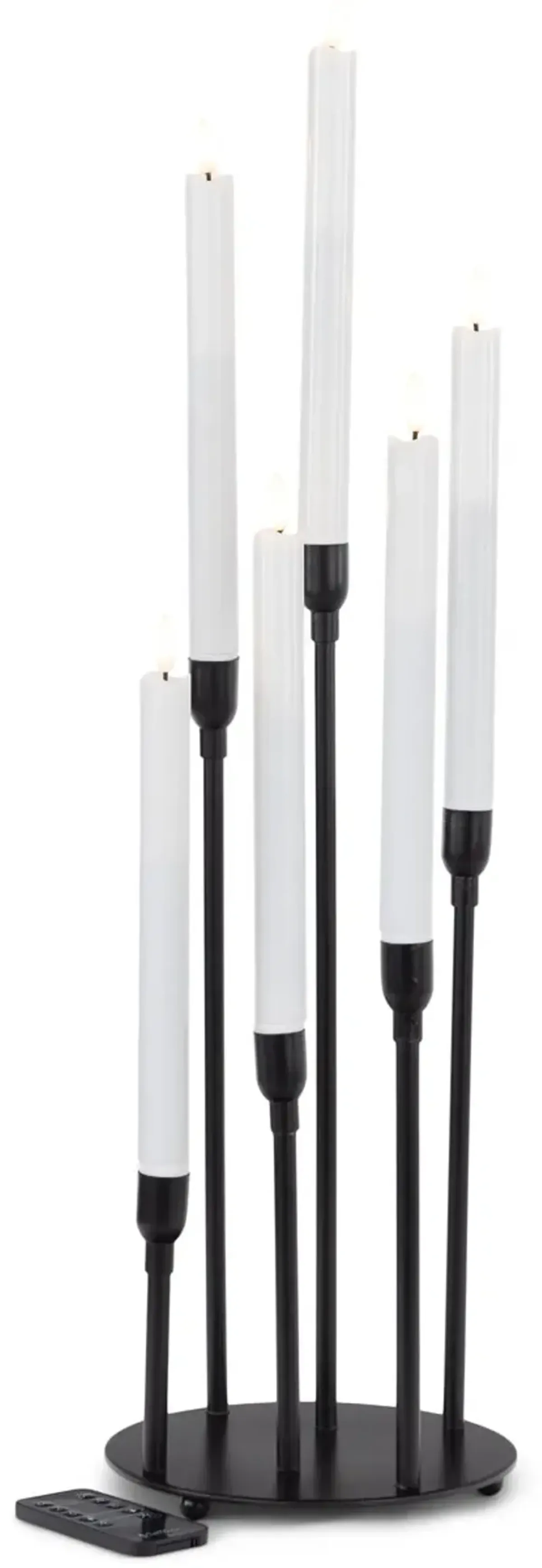 Candle Holder With 6 LED Battery Operated Tapered Candles
