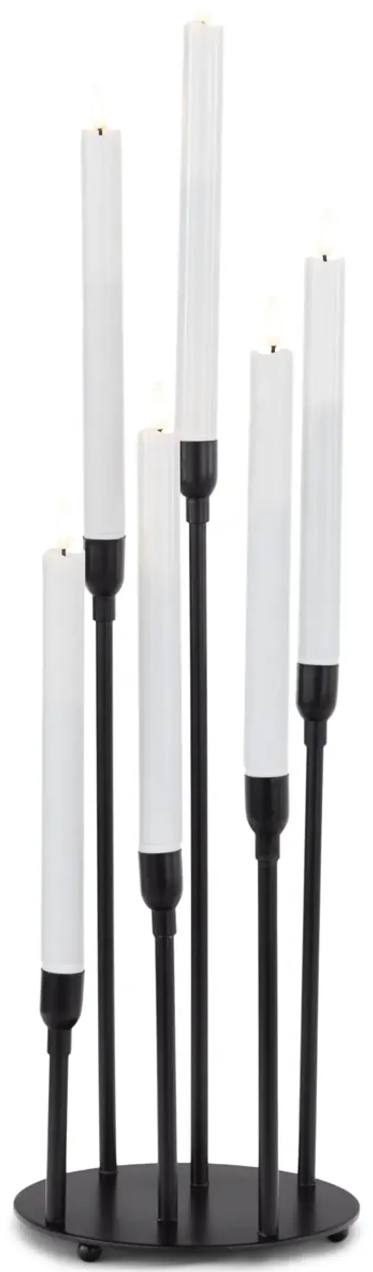 Candle Holder With 6 LED Battery Operated Tapered Candles