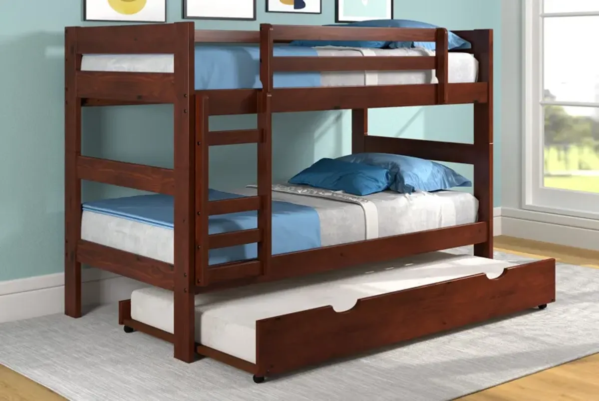 Zaven Twin Twin Bunk Bed - Chocolate