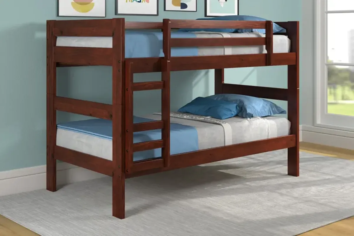 Zaven Twin Twin Bunk Bed - Chocolate