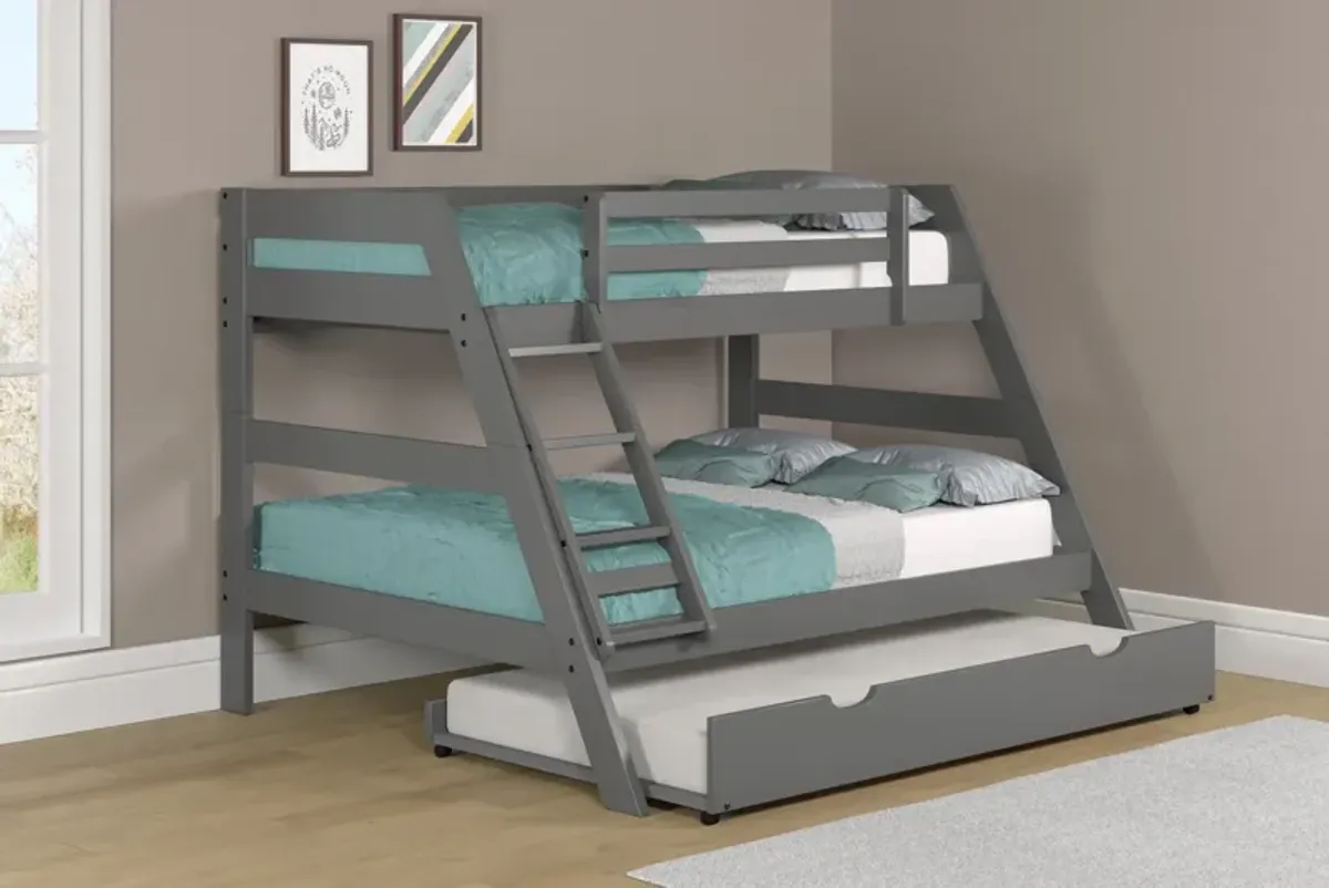 Zaven Twin Full Bunk Bed - Gray