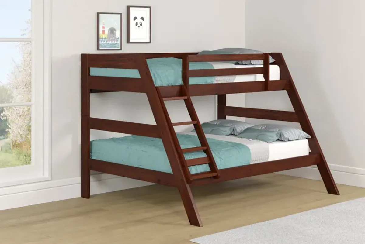 Zaven Twin Full Bunk Bed - Chocolate