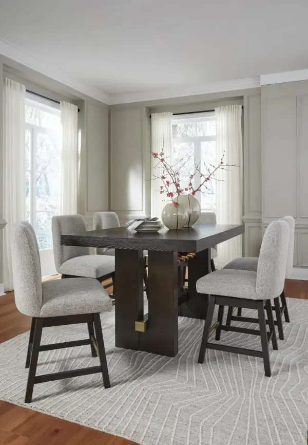 Gilmore Counter Table With 4 Swivel Counter Stools