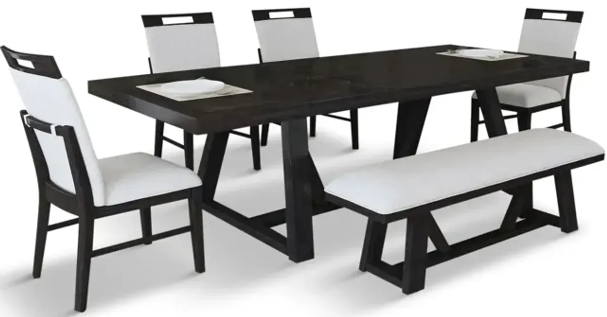 Transcend Dining Table With 4 Chairs And Bench