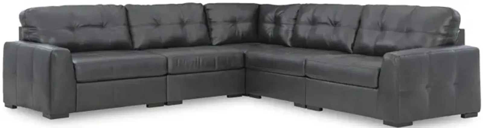 Flynn 5 Piece Leather Modular Sectional