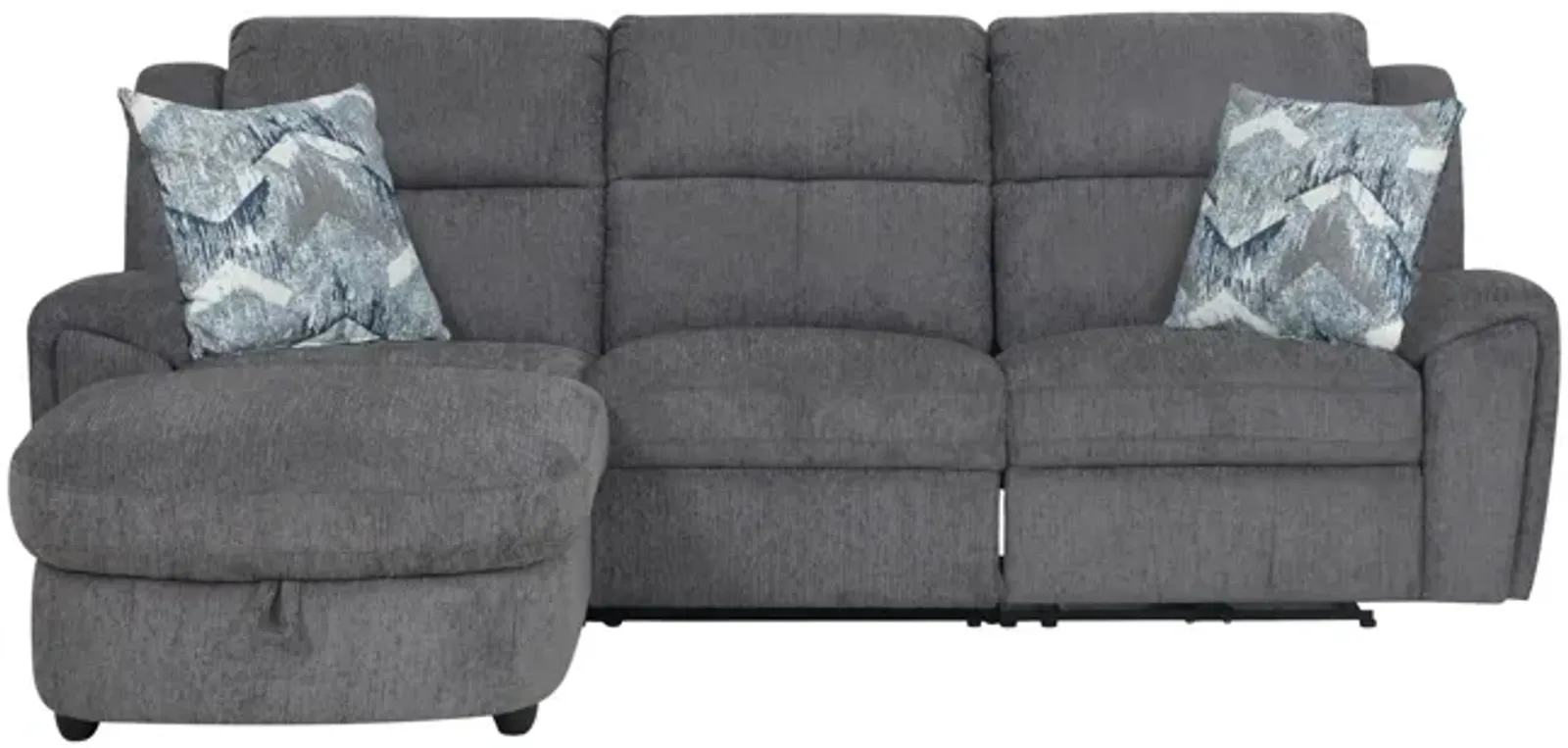 Maya 3 Piece Power Reclining Sectional with Left Chaise - Graphite