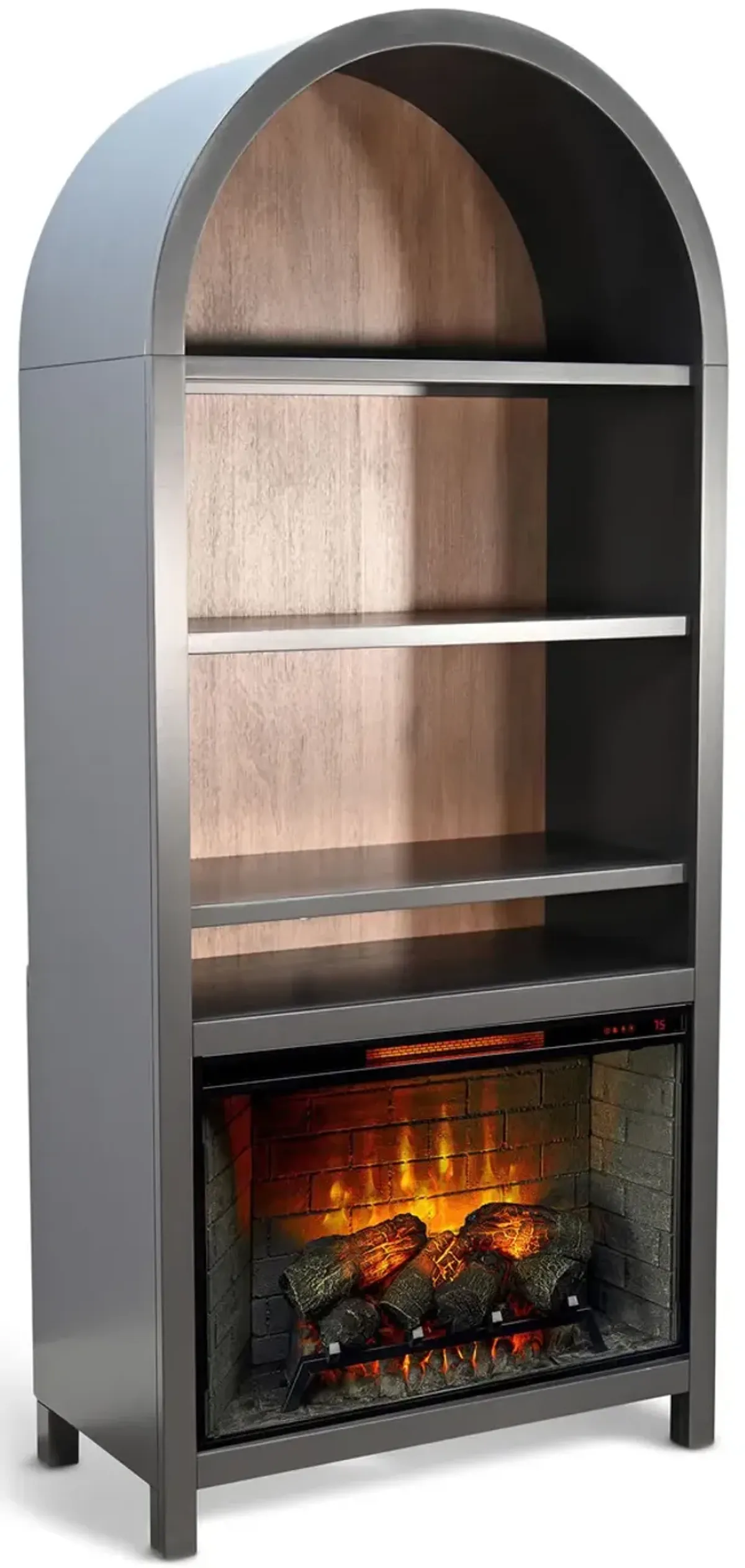 Chill Arch Electric Fireplace Mantel Bookcase