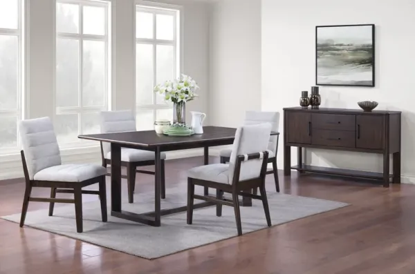 Bryndis Rectangular Table With 4 Upholstered Chairs