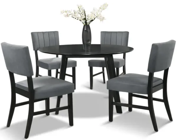 Ireland 48  Espresso Round Table With 4 Chairs