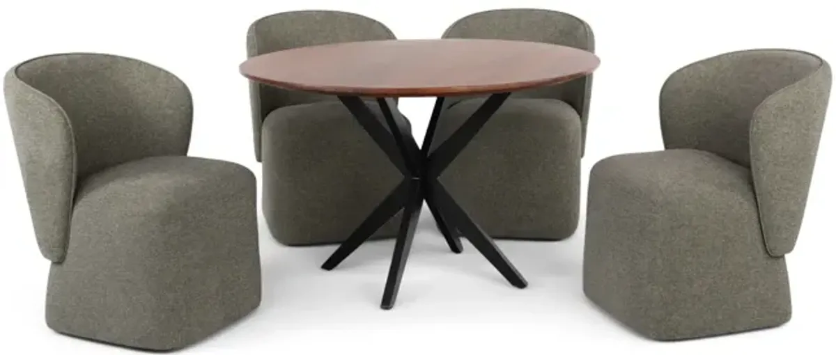 Palma Table With 4 Kenya Caster Chairs