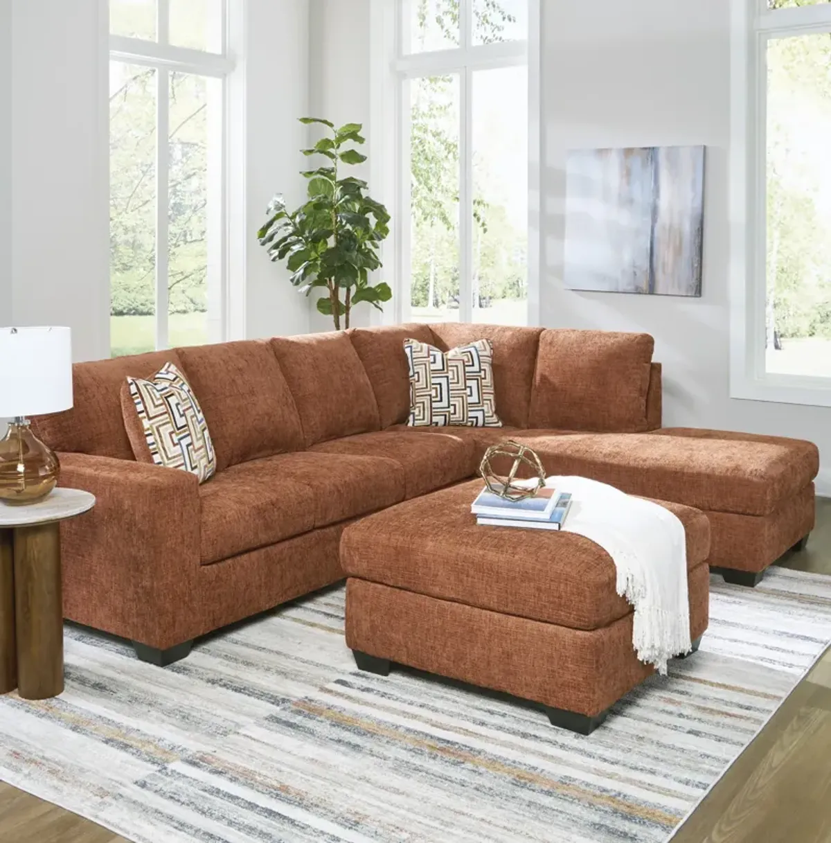 Austin Sectional with Right Chaise - Spice