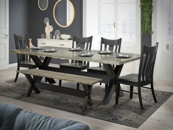 Xaviar Dining Table With 4 Chairs And Bench