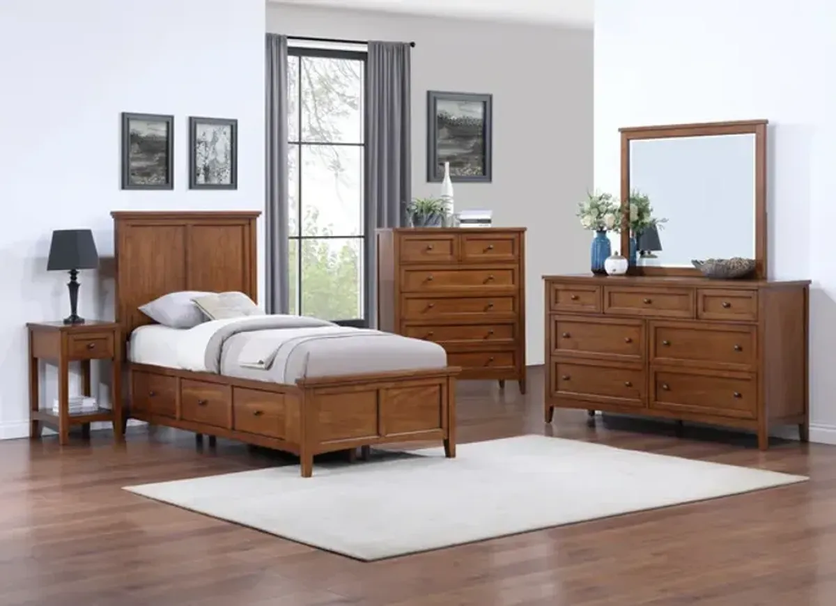 Chesapeake Queen Storage Suite With 1 Drawer Nightstand - Amber