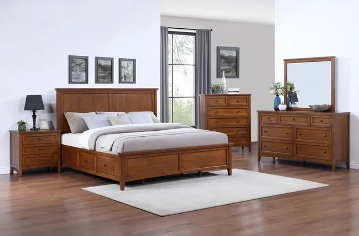 Chesapeake King Storage Suite With 3 Drawer Nightstand - Amber