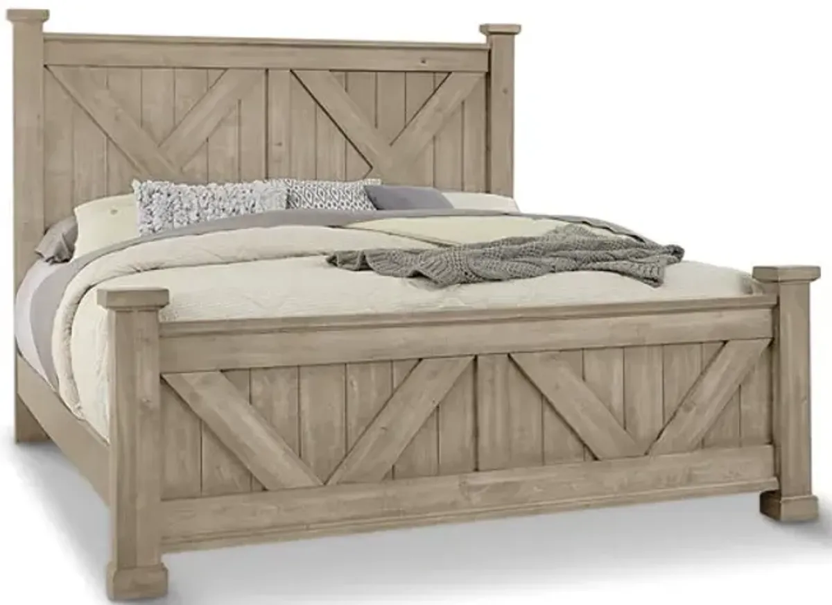Cool Rustic King Panel Bed - Clear Maple