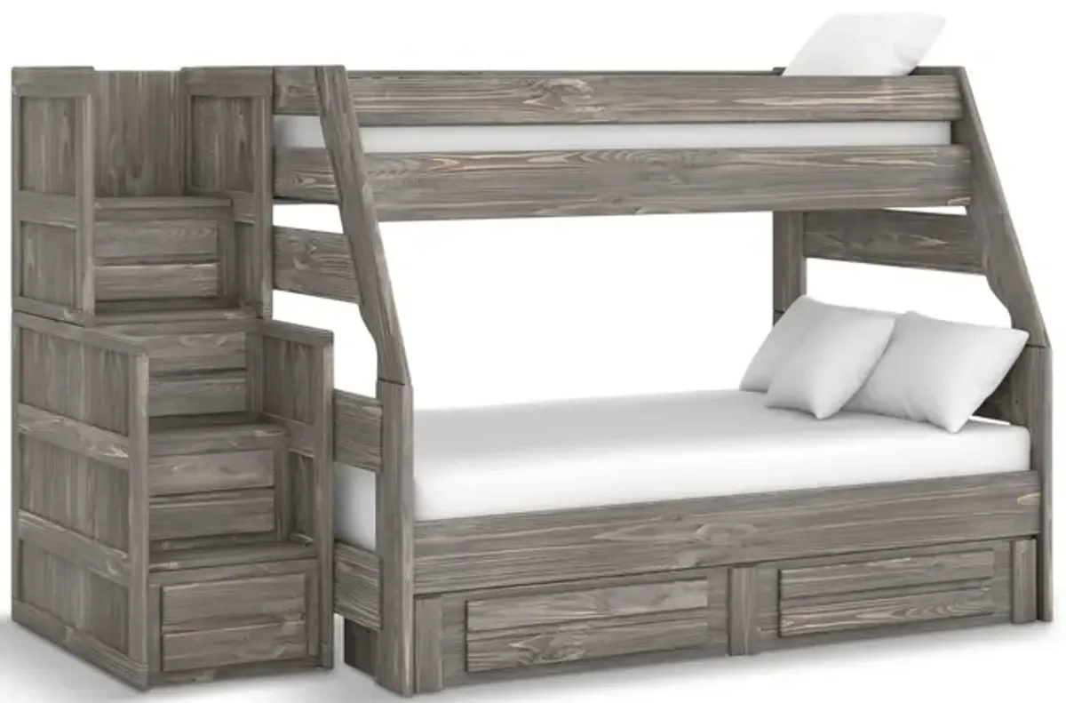 Bunkhouse B2 Twin Full Bunk Bed - Driftwood