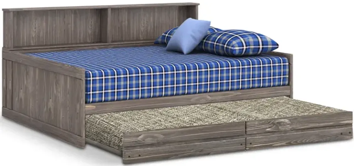 Roomsaver Full Bed With Trundle And Mattress - Driftwood
