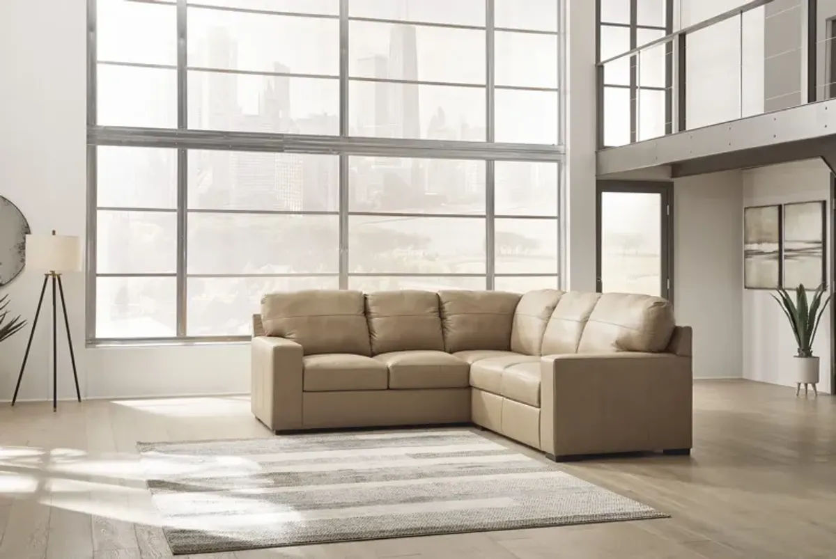 Naveen 2 Piece Leather Sectional - Right Loveseat