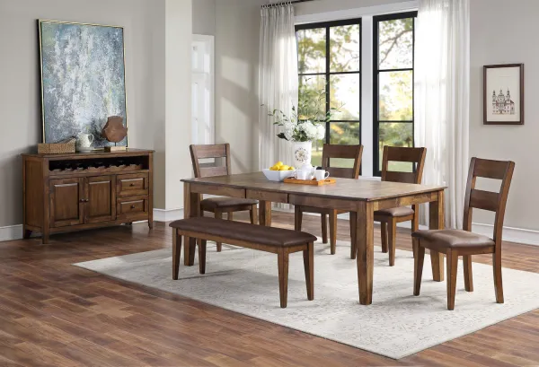 Camden Dining Table With 4 Dining Chairs And Bench