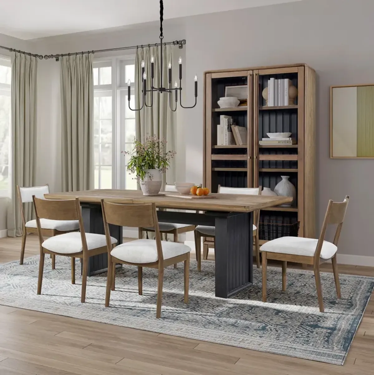 Xavier Extension Dining Table With 4 Side Chairs