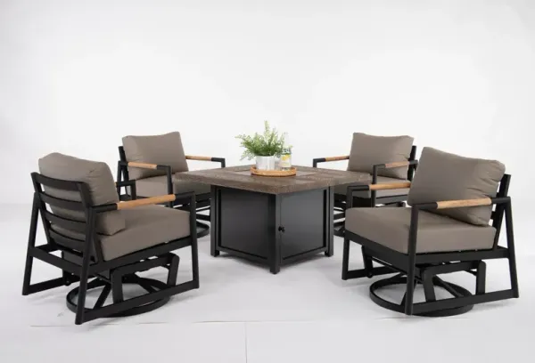 Eden Metro 5 Piece Fire Table Chat Set 