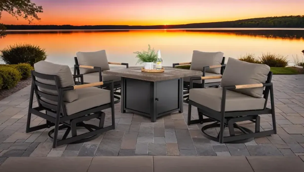 Eden Metro 5 Piece Fire Table Chat Set 