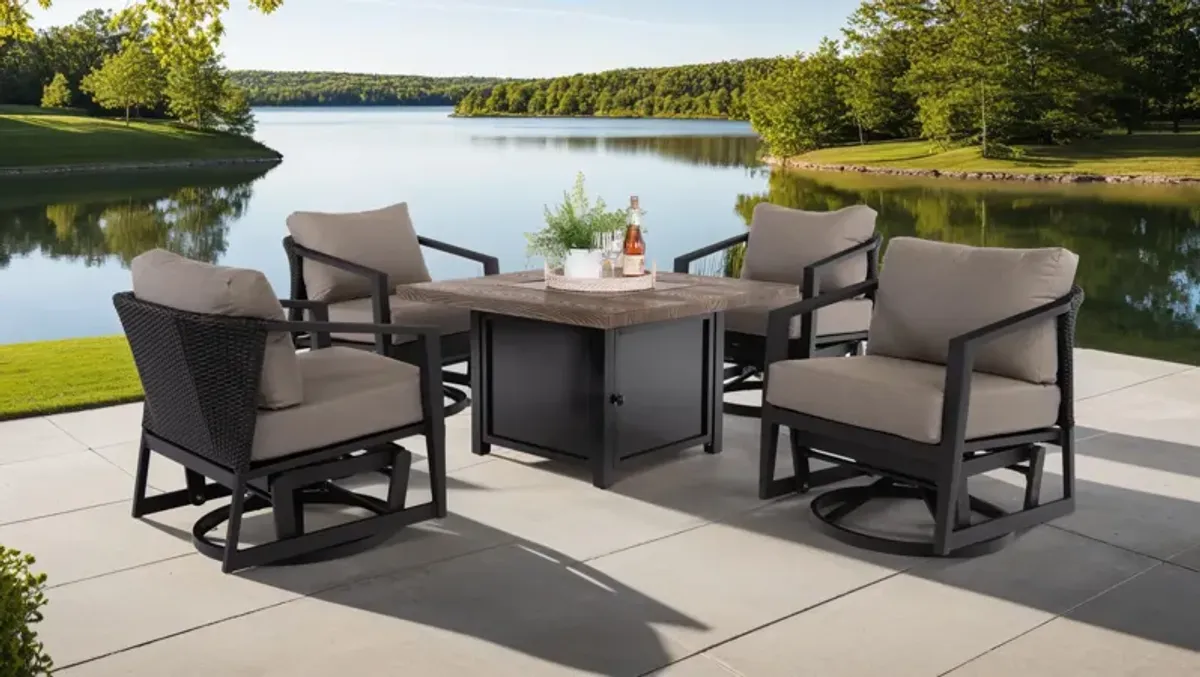 Suton Metro 5 Piece Fire Table Chat Set