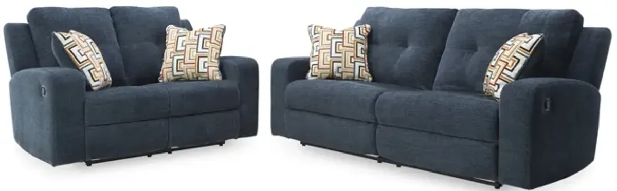 Malone Reclining Sofa And Loveseat  Set- Ink