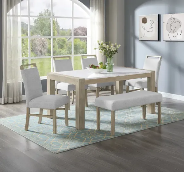 Tacoma Table with 4 Chairs and Bench