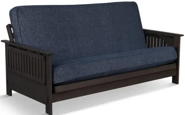 Borden Futon w Side Table With Taber Indigo Cover