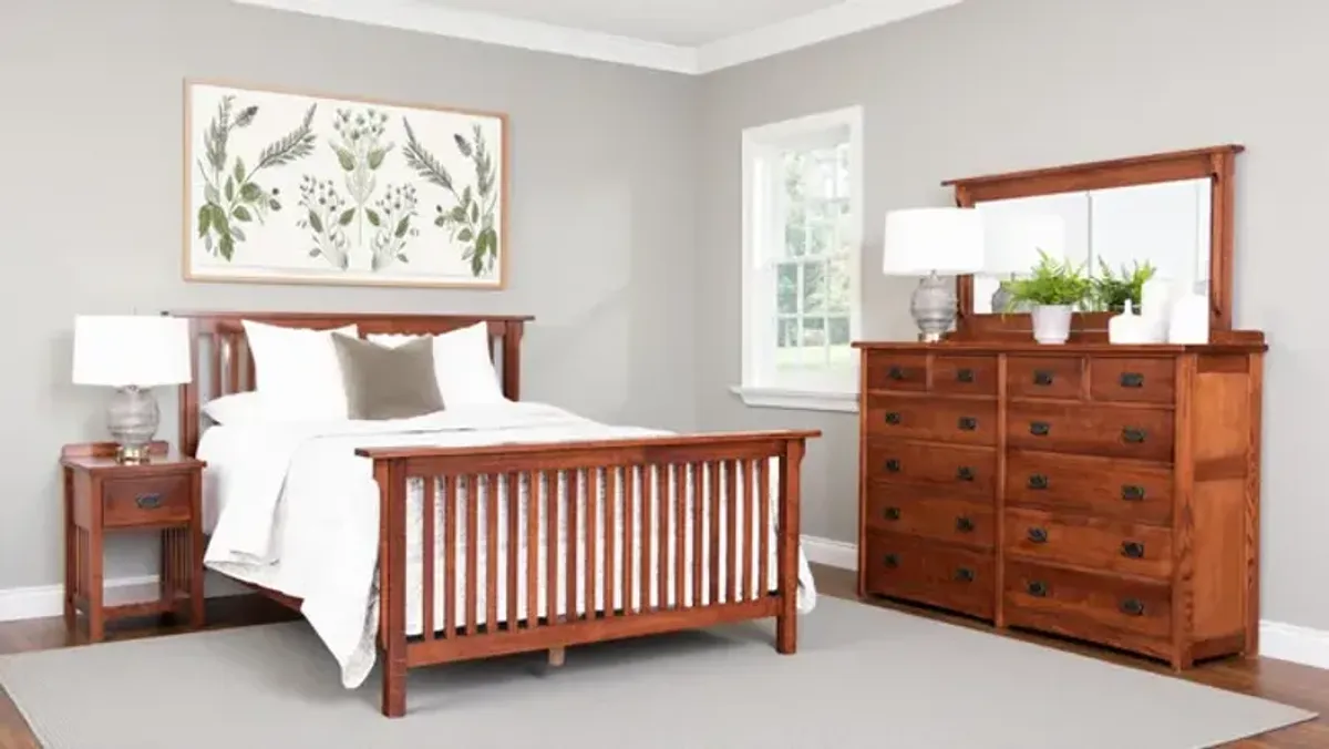 American Mission II Slat Bedroom Suite With 1 Drawer Nightstand