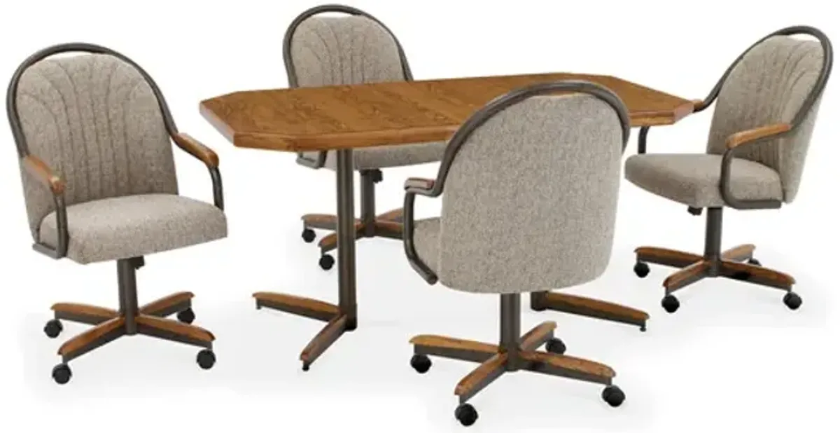 Sara Table With 4 Casual Style Fusion Bronze Caster Chairs