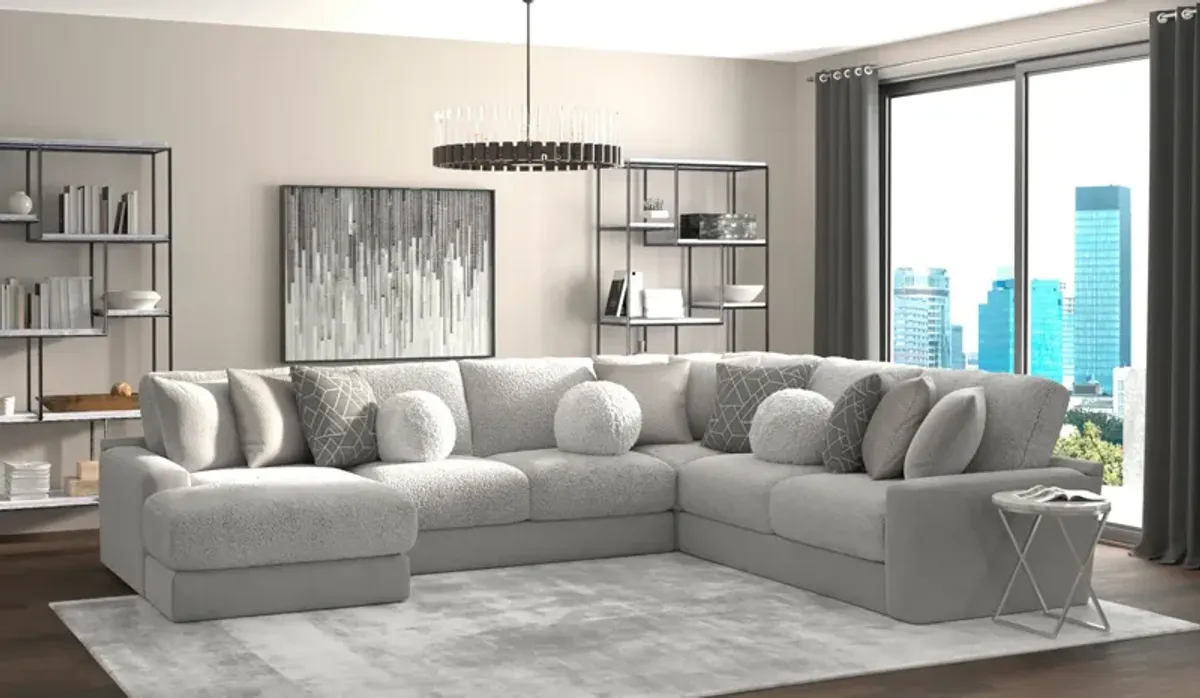 Kayla 4 Piece Modular Sectional - Platinum 