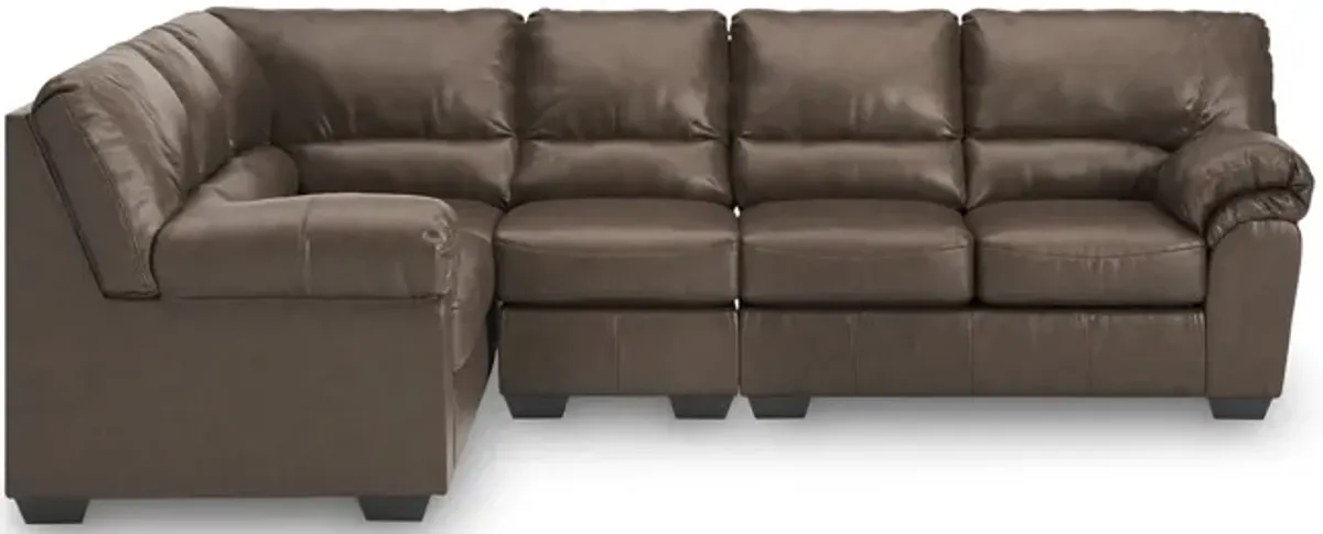 Zola 3 Piece Sectional with Right Loveseat - Umber