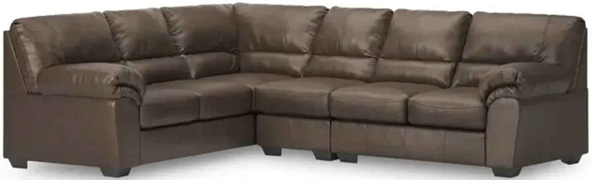 Zola 3 Piece Sectional with Right Loveseat - Umber