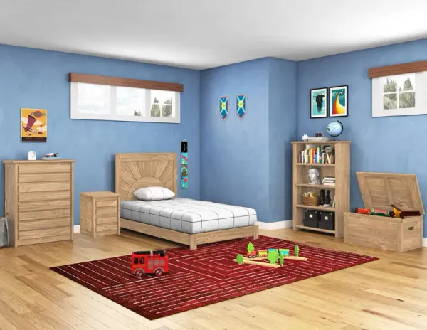 Bunkhouse B2 Full Buckskin Platform Bed  Reversible Headboard 