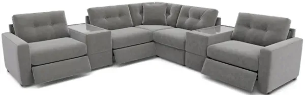 ModularOne 7 Piece Sectional With 3 Power Reclining Chairs - Graphite
