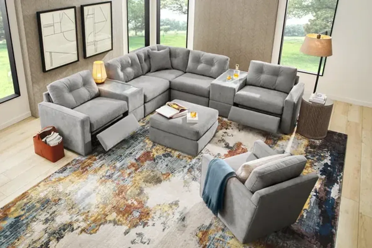 ModularOne 7 Piece Sectional With 3 Power Reclining Chairs - Graphite