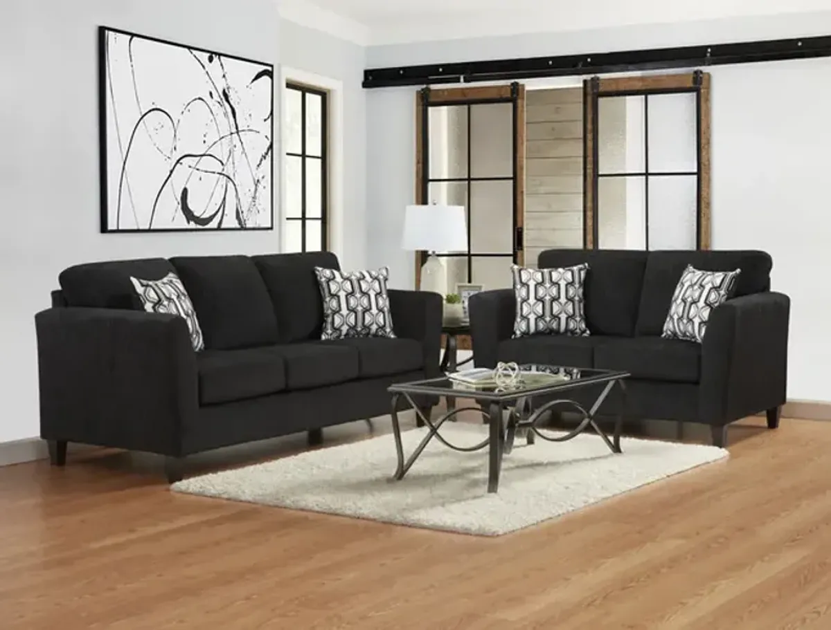 Cleo Sofa and Loveseat Set - Onyx