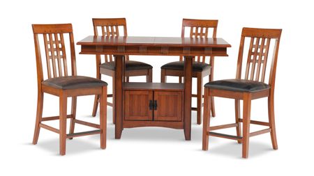 Mission Crest Counter Table And 4 Counter Stools